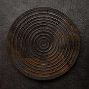 埋め焼き同心円プレート(黒) 25cm