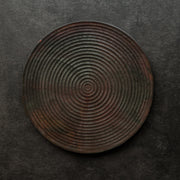 埋め焼き同心円プレート(黒) 25cm