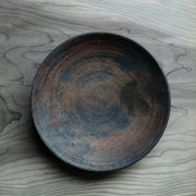 埋め焼き浅鉢(黒) 19cm